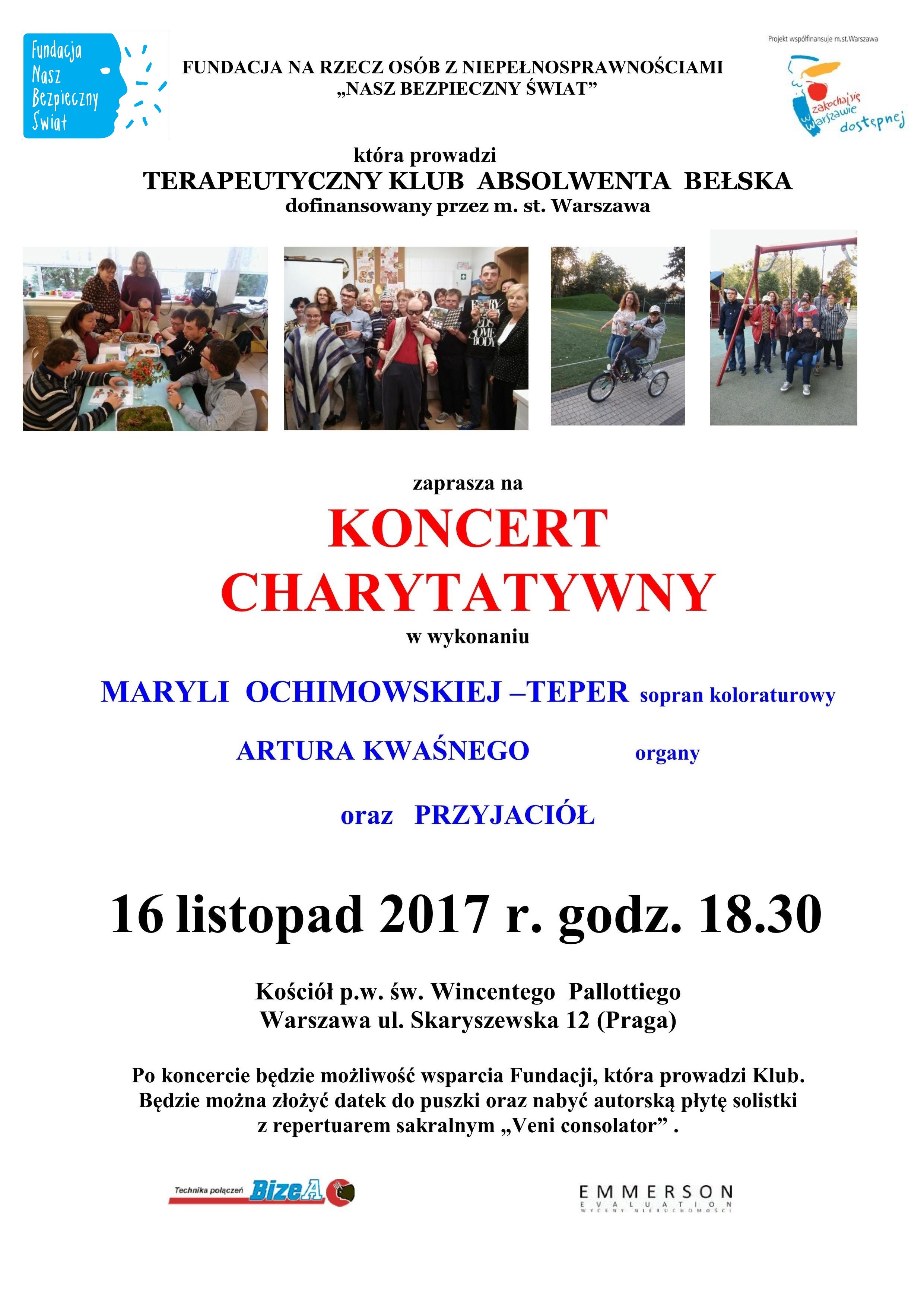 Koncert charytatywny 16.11.2017 na 